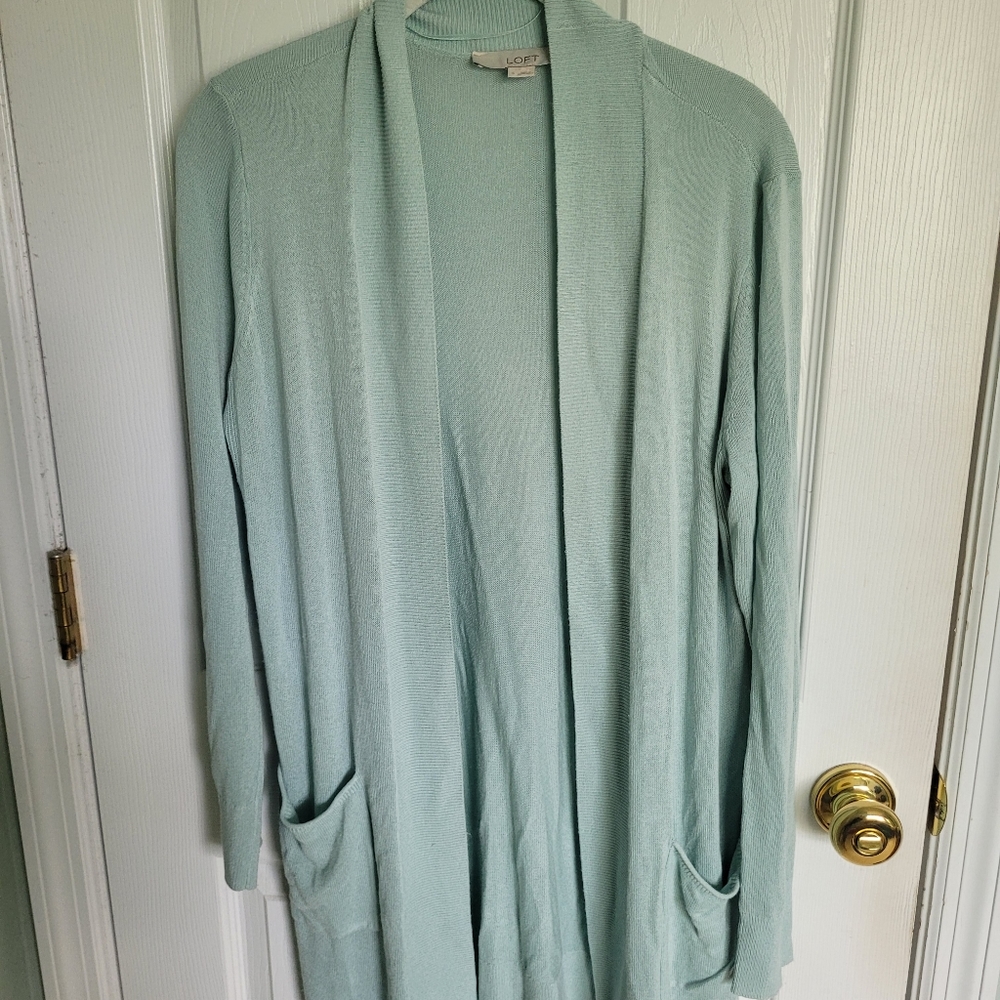 Loft mint green cardigan sweater
